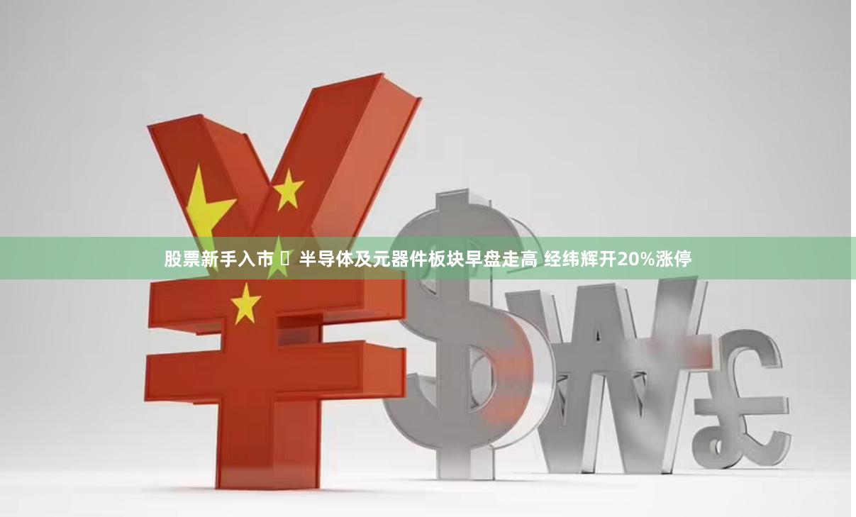股票新手入市 ​半导体及元器件板块早盘走高 经纬辉开20%涨停